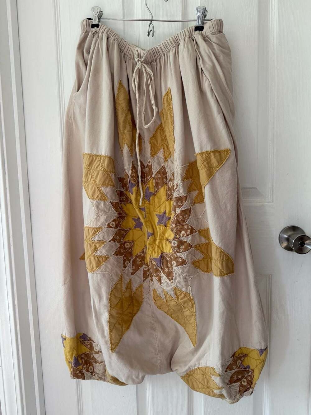 Magnolia Pearl Quilted Star Patchwork Drop Crotch Harem Pants